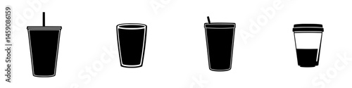 Different styles of drink containers displayed in a row showcasing modern beverage options in minimalist design