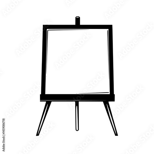 Blank canvas on easel ready for creative expression in an artist's studio space