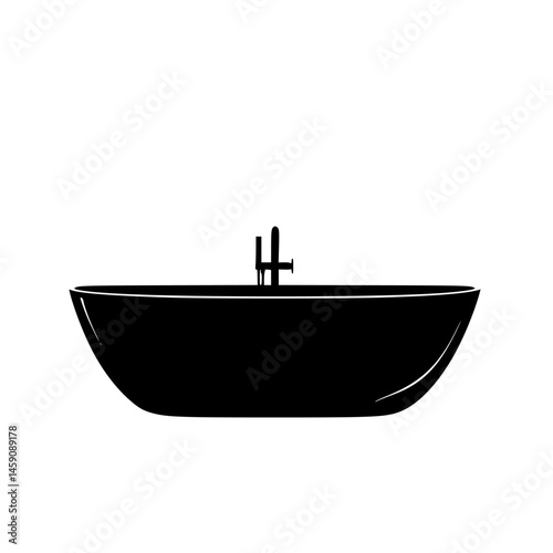 Elegant flat black bathtub design suitable for modern bathrooms and minimalist interiors