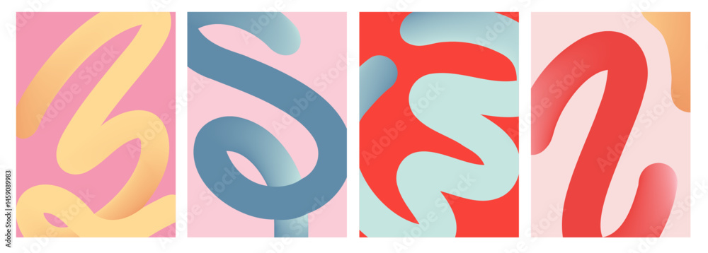 Modern Dynamic Wavy Design Banners for Celebration and Ads Background