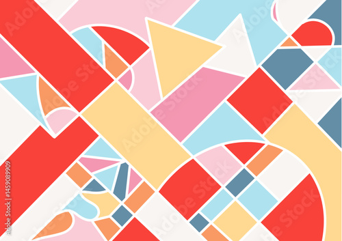 Chic Colorful Geometric Forms Background