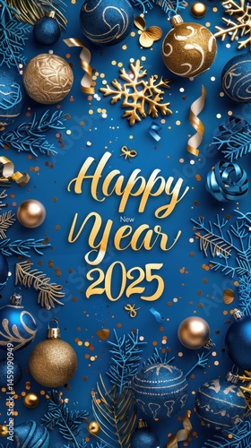 Wallpaper Mural Festive New Year 2025 greeting card design Torontodigital.ca