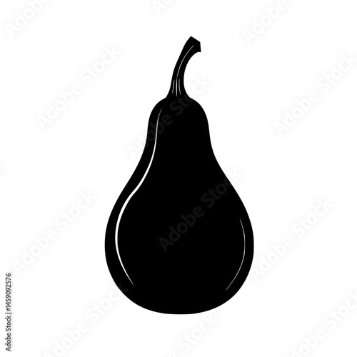 Flat black icon of a pear showcasing simplicity and minimalism in design for various applications
