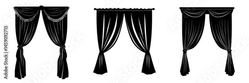 Elegant flat black curtain designs with different styles for stylish window treatments in various settings