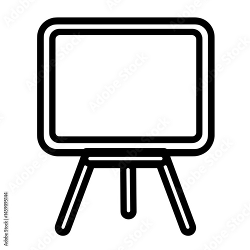 Blank easel icon in minimalist style with copy space