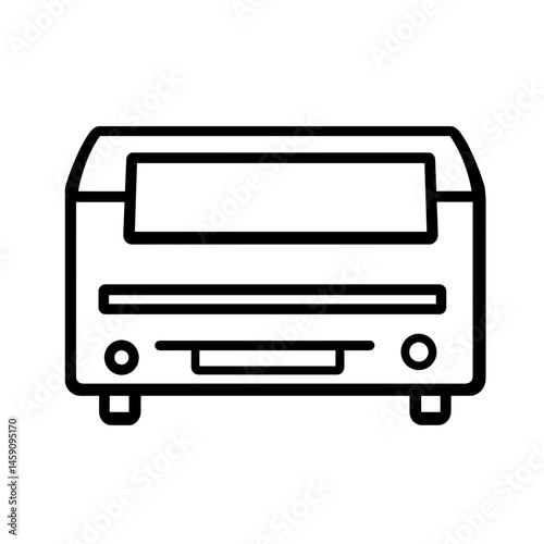 Minimalist printer icon for office, printing services, and graphic design concepts
