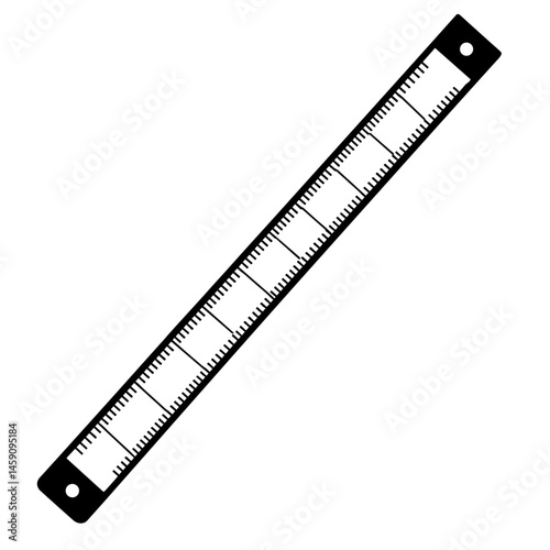 Ruler icon in minimalist style with copy space