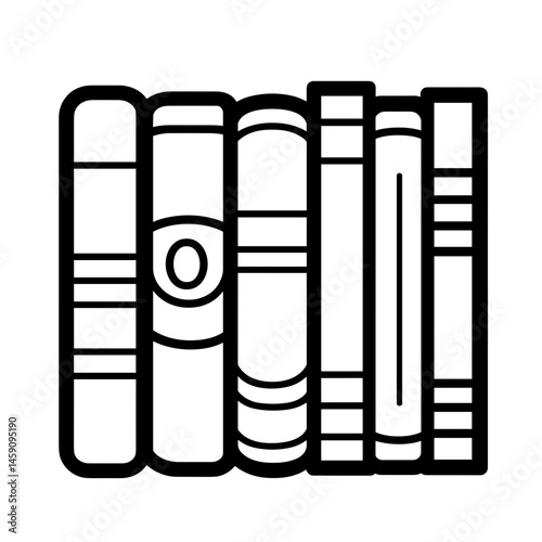 Stack of books icon in minimalist style with copy space