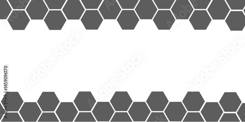 Abstract blue background shows a seamless hexagonal honeycomb pattern design with a vector illustration of its geometric structure