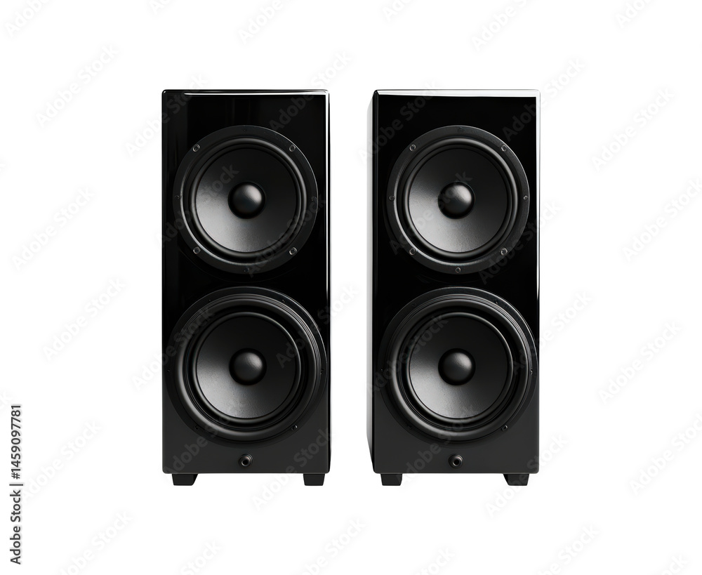 Fototapeta premium High Quality Black Speakers on a transparent background