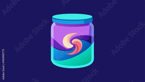 Hydrating Nanogel A jar of hydrating gel with a swirl of vibrant colors to represent nanogel technology containing waterlocking particles.