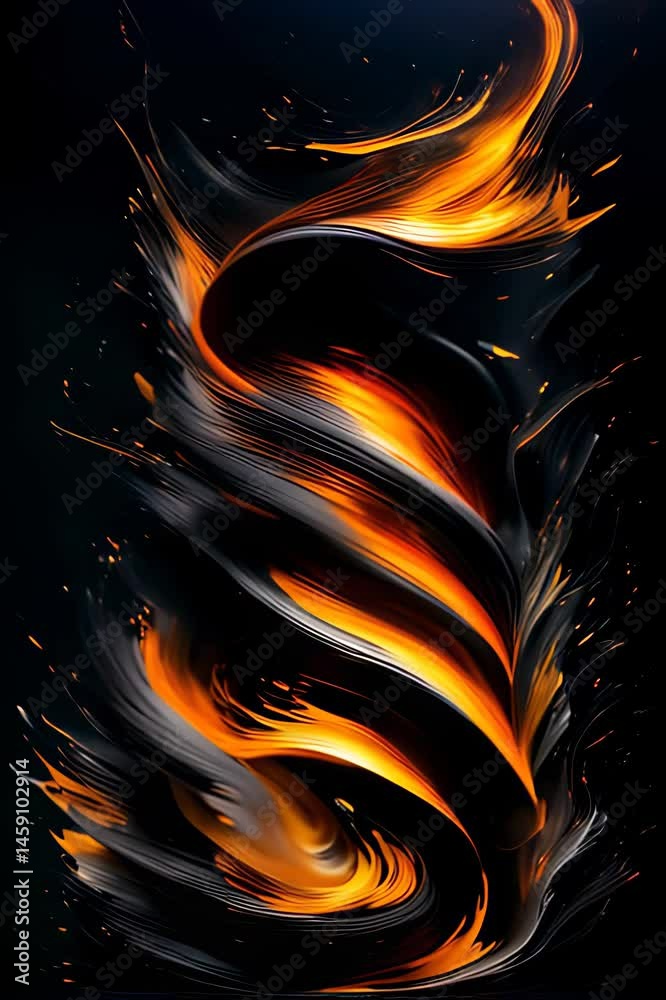 Animation Boucle Abstraite de Flammes – Fond Dynamique de Feu pour Motion Design, Effets Visuels et Créations Artistiques
