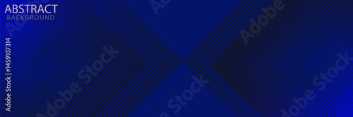 dark blue modern abstract background with glowing arrow lines. Modern shiny black geometric lines design. Technology futuristic concept. 