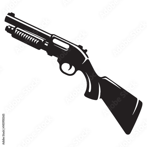 Dynamic Shotgun silhouette with balanced design – shotgun illustration – shotgun vector – weapon silhouette

