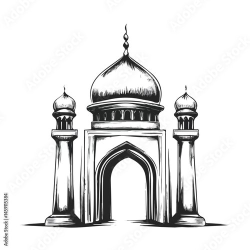 Prayer Room symbol - black and white design for tattoos, logos and vectors - isolated on white