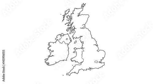 Outline Map of the British Isles - Vector Illustration