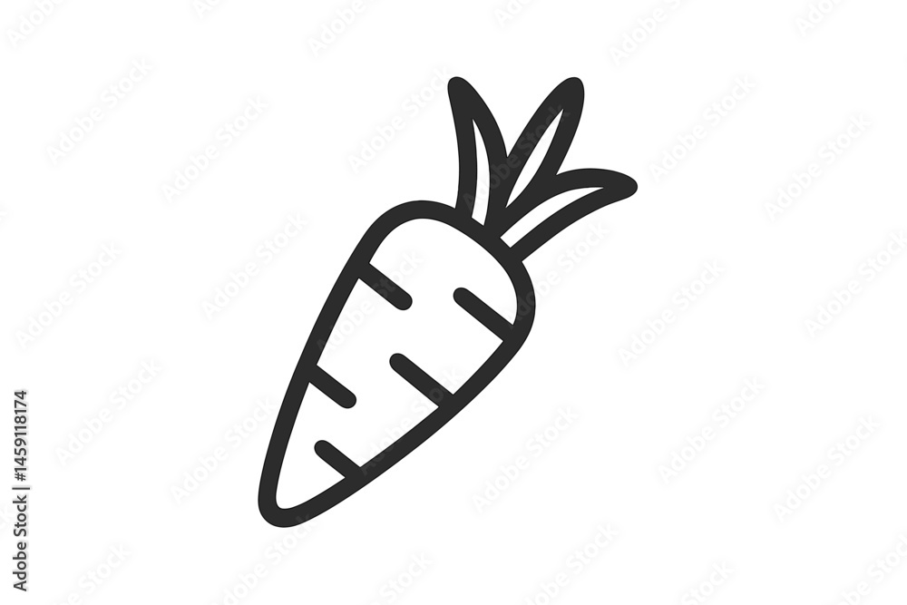 Fototapeta premium Vector illustration of a simple carrot icon suitable for gardening or food-related designs