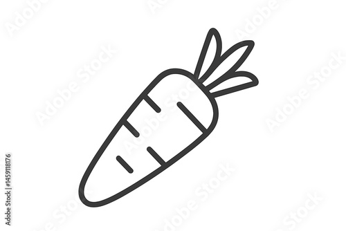 Vector illustration of a carrot showcasing simple design suitable for food-related graphics and healthy eating themes