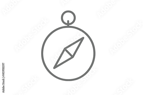 Stylized vector illustration of a compass icon representing navigation and exploration