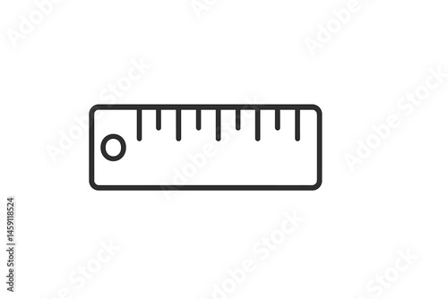 Vector illustration of a simple measuring ruler icon perfect for educational or design purposes