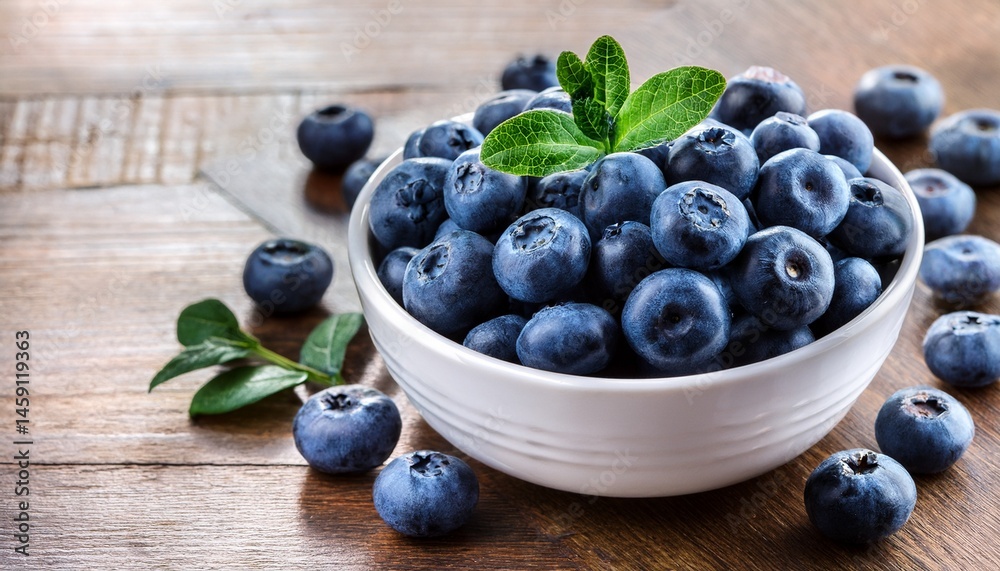 fresh organic blueberries in a white bowl on wooden background fresh organic blueberries in a white bowl on wooden background