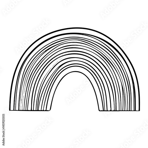 Fototapeta Naklejka Na Ścianę i Meble -  Rainbow symbol - minimalist black and white vector art - perfect for tattoos, logos - isolated on white