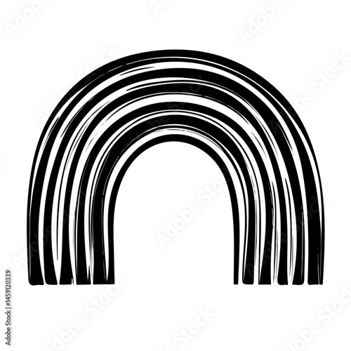 Fototapeta Naklejka Na Ścianę i Meble -  Rainbow symbol - black and white & minimalist design for tattoos, logos, vectors - isolated on white background.