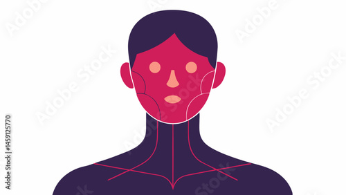 Healthy Skin Silhouette A silhouette of a face with filledin areas to represent healthy skin with lines showing increased collagen levels.
