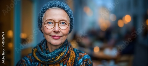 Confident senior woman on a charming european street