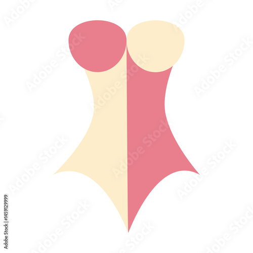 Fashion bodice-style dress in cream and pink.