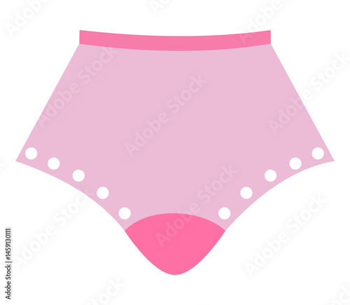 Retro high-waisted pink underwear with white dots.