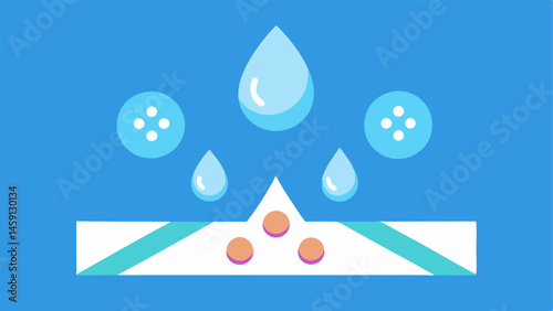 Hydration Drops An image depicting water droplets landing on the skin from the patches symbolizing hydration and revitalization alongside exosome delivery.