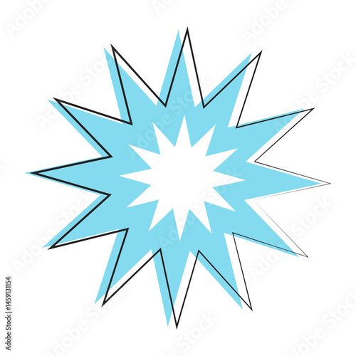 Blue icy starburst with white glowing center.