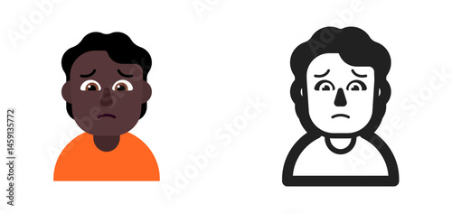 Man Frowning Emoji (Dark Skin Tone)
