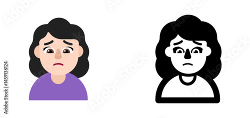 Woman Frowning Emoji (Light Skin Tone)
