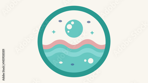 Healing Exosome Essence A circular badge featuring exosome icons and gentle waves symbolizing the essence that revitalizes and nurtures delicate skin.