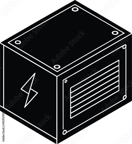 vector illustration of a metal box