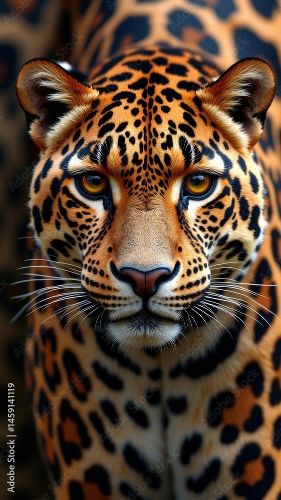 Obraz premium Closeup of a leopards face or Leopard with black spots or A leopard