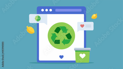 Social Media Post Design A mockup of a social media post promoting the recycling initiative featuring an eyecatching design with catchy slogans about saving money and the
