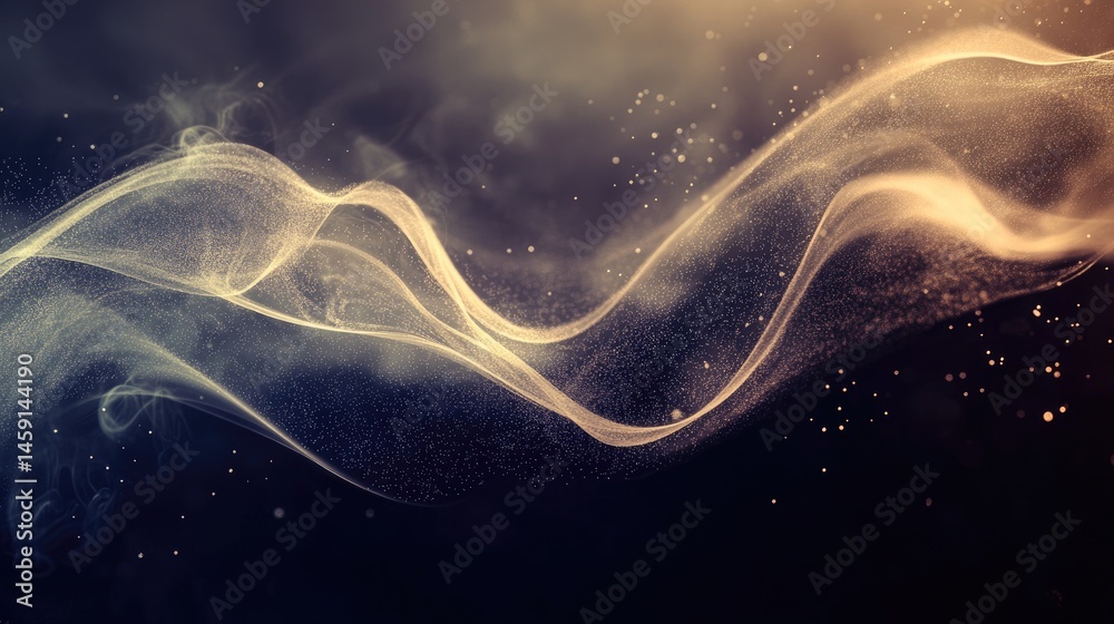 Abstract ethereal smoke waves, swirling patterns