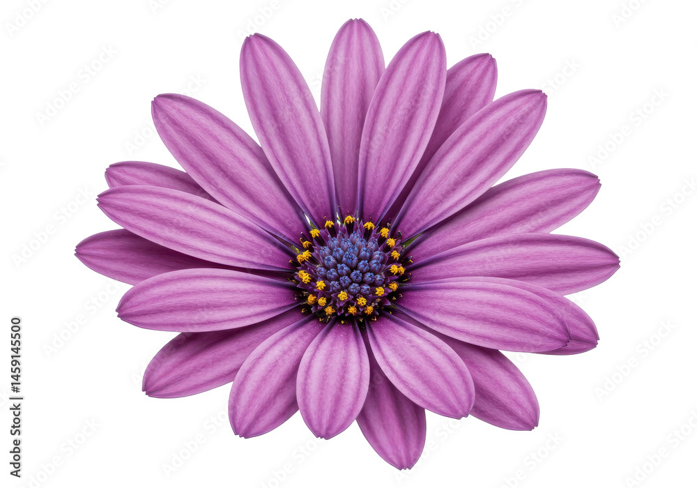 Obraz premium Radiating Lavender Daisy A Vibrant Blossom on Black
