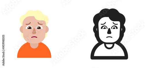 Man Frowning Emoji (Blonde Hair)
