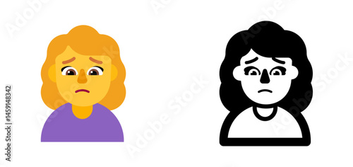 Woman Frowning Emoji (Yellow Skin Tone)
