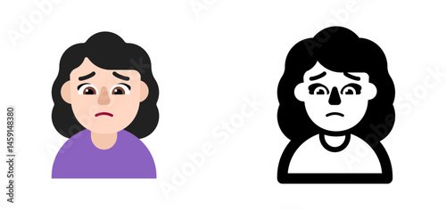 Woman Frowning Emoji (Light Skin Tone)
