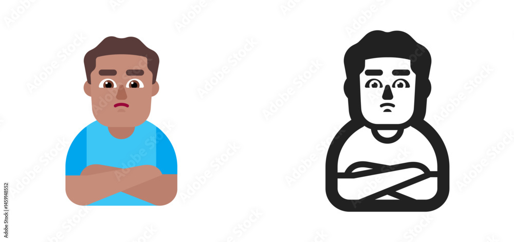 Obraz premium Man Pouting Emoji (Medium Skin Tone)