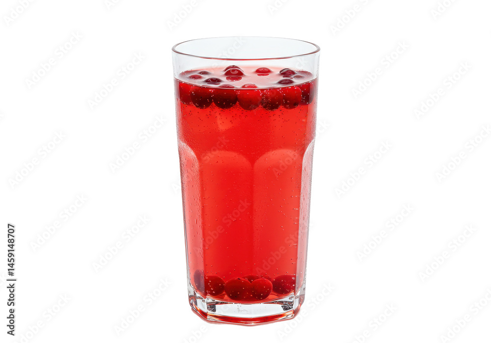 Ruby Refreshment Cranberry juice in a tall glass bright red liquid berries floating against black Ruby Refreshment Cranberry juice in a tall glass bright red liquid berries floating against black