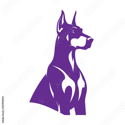 Majestic Doberman Pinscher: A Black and White Canine Portrait