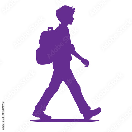 Walking Boy Silhouette: A Journey of Youth and Exploration