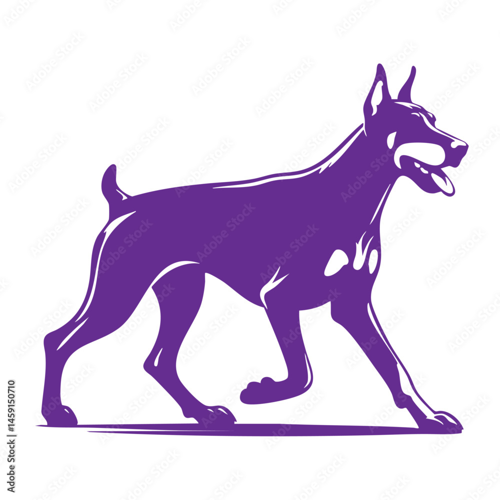 Fototapeta premium Majestic Doberman Pinscher Silhouette: Elegant Canine Art