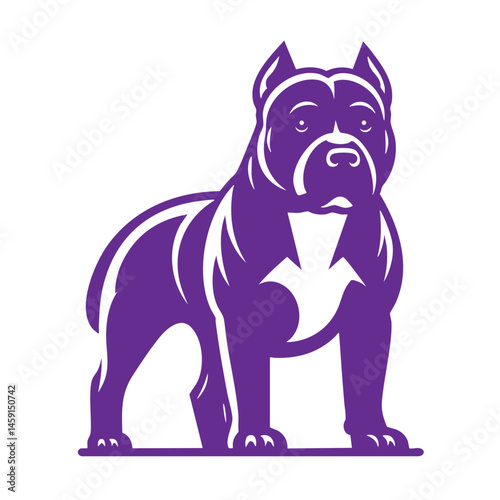 Majestic Pitbull: A Powerful Canine Portrait. Strong, Loyal, and Protective, this vector graphic captures the breed's essence.
